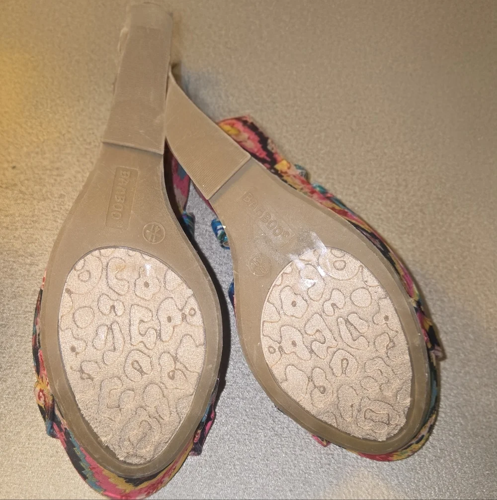 Colorful Women's Wedge Sandals - Picture 5 of 7